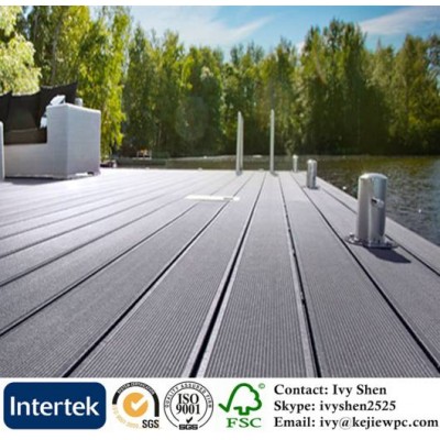 Grooved Light Grey Color Decking Board Wpc Composiet Floor Timber Composite Decking