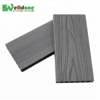 Decking Board Wood Plastic Composite Wpc Decking Vietnam Wpc Profile Production Line Grooved Board Non-slip Exterior Flooring